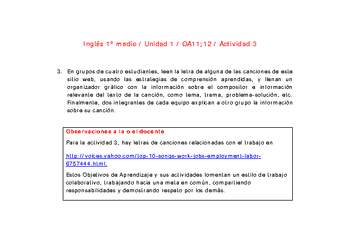 Inglés 1 medio-Unidad 1-OA11;12-Actividad 3 Inglés 1 medio-Unidad 1-OA11;12-Actividad 3