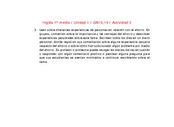 Inglés 1 medio-Unidad 1-OA13;14-Actividad 3 Inglés 1 medio-Unidad 1-OA13;14-Actividad 3