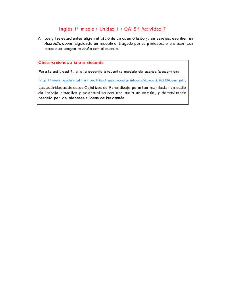 Inglés 1 medio-Unidad 1-OA15-Actividad 7 Inglés 1 medio-Unidad 1-OA15-Actividad 7