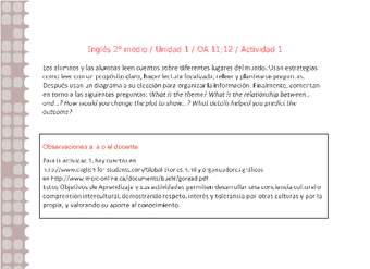 Inglés 2 medio-Unidad 1-OA11;12-Actividad 1 Inglés 2 medio-Unidad 1-OA11;12-Actividad 1