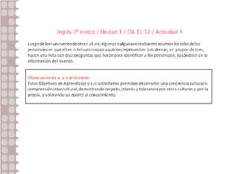 Inglés 2 medio-Unidad 1-OA11;12-Actividad 4 Inglés 2 medio-Unidad 1-OA11;12-Actividad 4