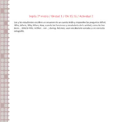 Inglés 2 medio-Unidad 1-OA15;16-Actividad 2 Inglés 2 medio-Unidad 1-OA15;16-Actividad 2