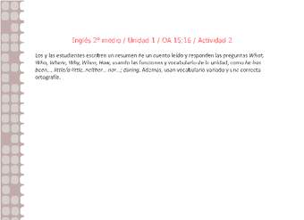 Inglés 2 medio-Unidad 1-OA15;16-Actividad 2 Inglés 2 medio-Unidad 1-OA15;16-Actividad 2
