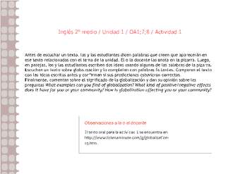 Inglés 2 medio-Unidad 1-OA1;7;8-Actividad 1 Inglés 2 medio-Unidad 1-OA1;7;8-Actividad 1