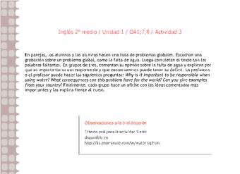 Inglés 2 medio-Unidad 1-OA1;7;8-Actividad 3 Inglés 2 medio-Unidad 1-OA1;7;8-Actividad 3