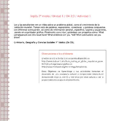 Inglés 2 medio-Unidad 1-OA2;3-Actividad 1 Inglés 2 medio-Unidad 1-OA2;3-Actividad 1