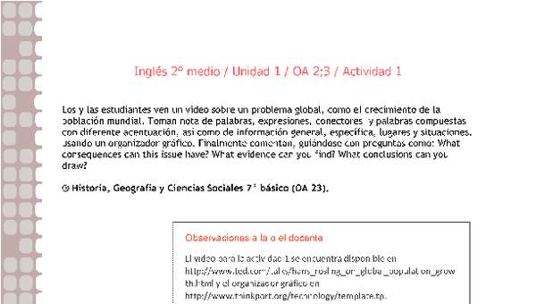 Inglés 2 medio-Unidad 1-OA2;3-Actividad 1 Inglés 2 medio-Unidad 1-OA2;3-Actividad 1