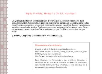 Inglés 2 medio-Unidad 1-OA2;3-Actividad 1 Inglés 2 medio-Unidad 1-OA2;3-Actividad 1