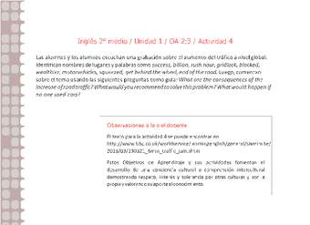 Inglés 2 medio-Unidad 1-OA2;3-Actividad 4 Inglés 2 medio-Unidad 1-OA2;3-Actividad 4