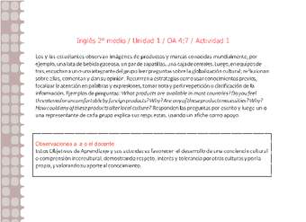 Inglés 2 medio-Unidad 1-OA4;7-Actividad 1 Inglés 2 medio-Unidad 1-OA4;7-Actividad 1