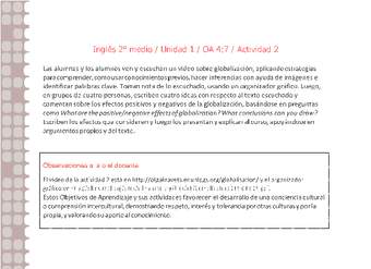 Inglés 2 medio-Unidad 1-OA4;7-Actividad 2 Inglés 2 medio-Unidad 1-OA4;7-Actividad 2