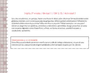 Inglés 2 medio-Unidad 1-OA5;15-Actividad 2 Inglés 2 medio-Unidad 1-OA5;15-Actividad 2