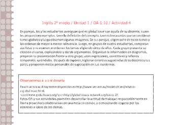 Inglés 2 medio-Unidad 1-OA6;10-Actividad 4 Inglés 2 medio-Unidad 1-OA6;10-Actividad 4