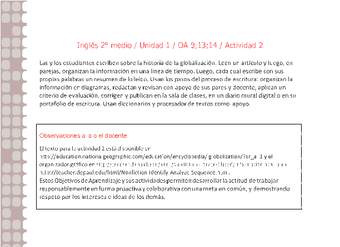 Inglés 2 medio-Unidad 1-OA9;13;14-Actividad 2 Inglés 2 medio-Unidad 1-OA9;13;14-Actividad 2