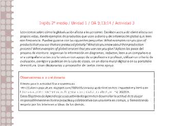 Inglés 2 medio-Unidad 1-OA9;13;14-Actividad 3 Inglés 2 medio-Unidad 1-OA9;13;14-Actividad 3
