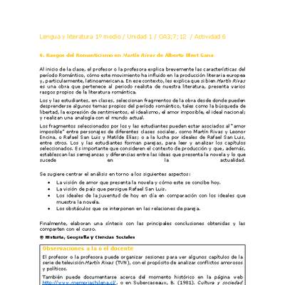 Lengua y Literatura 1 medio-Unidad 1-OA3;7;12-Actividad 6 Lengua y Literatura 1 medio-Unidad 1-OA3;7;12-Actividad 6