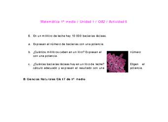 Matemática 1 medio-Unidad 1-OA2-Actividad 6 Matemática 1 medio-Unidad 1-OA2-Actividad 6