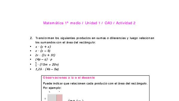 Matemática 1 medio-Unidad 1-OA3-Actividad 2 Matemática 1 medio-Unidad 1-OA3-Actividad 2