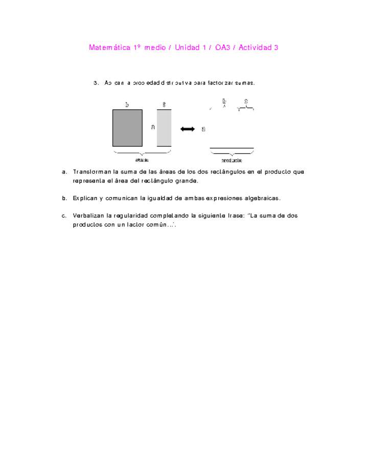 Matemática 1 medio-Unidad 1-OA3-Actividad 3 Matemática 1 medio-Unidad 1-OA3-Actividad 3