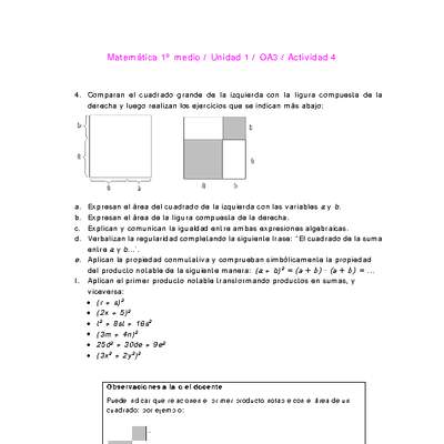 Matemática 1 medio-Unidad 1-OA3-Actividad 4 Matemática 1 medio-Unidad 1-OA3-Actividad 4