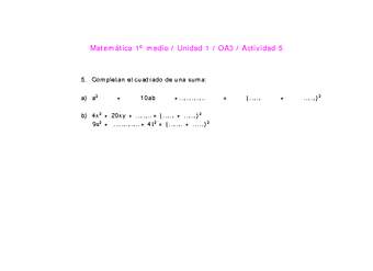 Matemática 1 medio-Unidad 1-OA3-Actividad 5 Matemática 1 medio-Unidad 1-OA3-Actividad 5