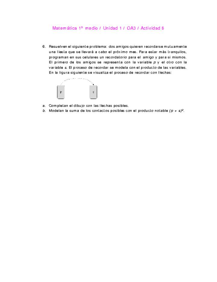 Matemática 1 medio-Unidad 1-OA3-Actividad 6 Matemática 1 medio-Unidad 1-OA3-Actividad 6
