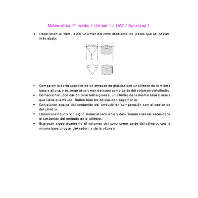 Matemática 1 medio-Unidad 1-OA7-Actividad 1 Matemática 1 medio-Unidad 1-OA7-Actividad 1