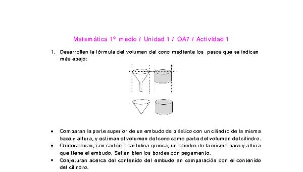 Matemática 1 medio-Unidad 1-OA7-Actividad 1 Matemática 1 medio-Unidad 1-OA7-Actividad 1