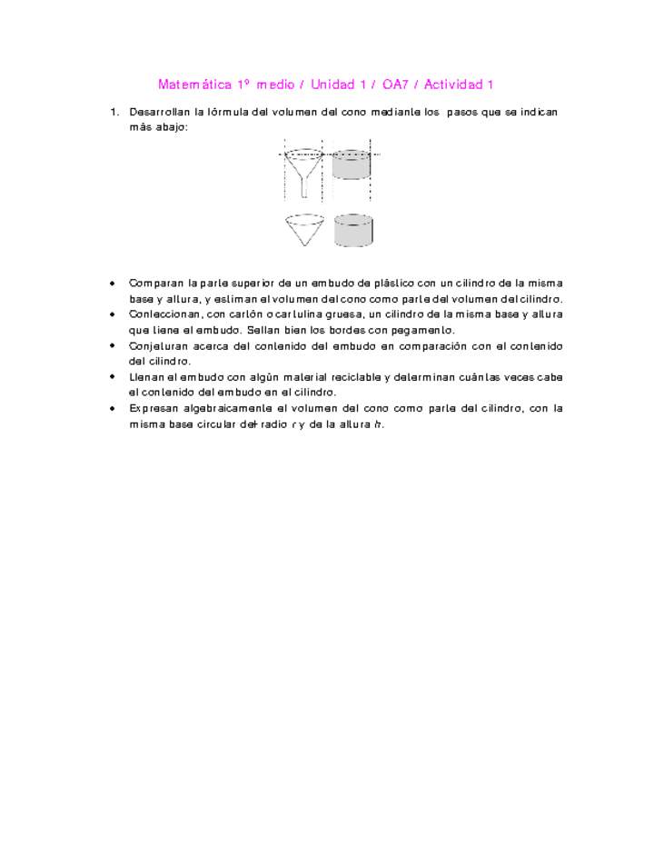 Matemática 1 medio-Unidad 1-OA7-Actividad 1 Matemática 1 medio-Unidad 1-OA7-Actividad 1