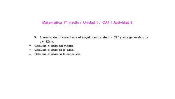 Matemática 1 medio-Unidad 1-OA7-Actividad 9 Matemática 1 medio-Unidad 1-OA7-Actividad 9