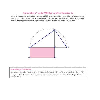 Matemática 2 medio-Unidad 1-OA1-Actividad 10 Matemática 2 medio-Unidad 1-OA1-Actividad 10