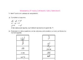 Matemática 2 medio-Unidad 1-OA1-Actividad 5 Matemática 2 medio-Unidad 1-OA1-Actividad 5