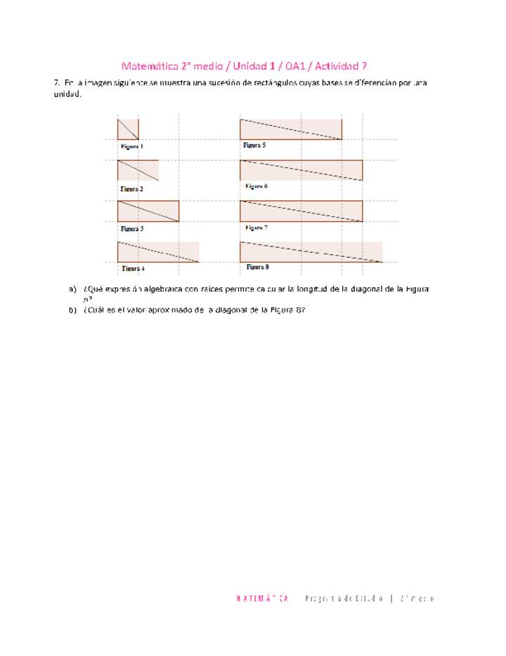 Matemática 2 medio-Unidad 1-OA1-Actividad 7 Matemática 2 medio-Unidad 1-OA1-Actividad 7