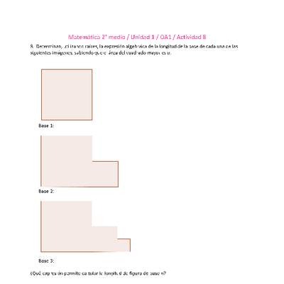Matemática 2 medio-Unidad 1-OA1-Actividad 8 Matemática 2 medio-Unidad 1-OA1-Actividad 8