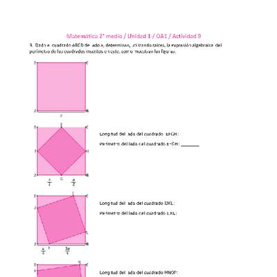 Matemática 2 medio-Unidad 1-OA1-Actividad 9 Matemática 2 medio-Unidad 1-OA1-Actividad 9