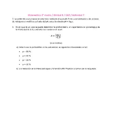 Matemática 2 medio-Unidad 1-OA2-Actividad 7 Matemática 2 medio-Unidad 1-OA2-Actividad 7
