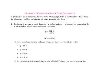 Matemática 2 medio-Unidad 1-OA2-Actividad 7 Matemática 2 medio-Unidad 1-OA2-Actividad 7