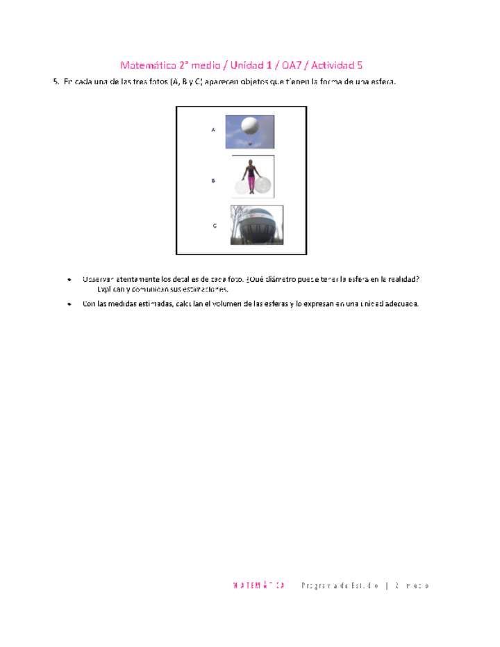 Matemática 2 medio-Unidad 1-OA7-Actividad 5 Matemática 2 medio-Unidad 1-OA7-Actividad 5
