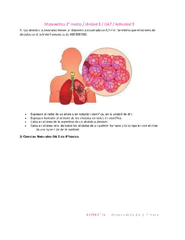 Matemática 2 medio-Unidad 1-OA7-Actividad 9 Matemática 2 medio-Unidad 1-OA7-Actividad 9