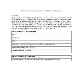 Artes Musicales 1 medio-Unidad 1-OA1;7-Actividad 1 Artes Musicales 1 medio-Unidad 1-OA1;7-Actividad 1
