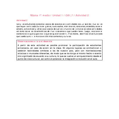 Artes Musicales 1 medio-Unidad 1-OA1;7-Actividad 2 Artes Musicales 1 medio-Unidad 1-OA1;7-Actividad 2
