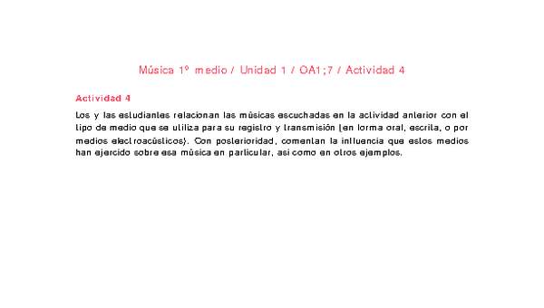 Artes Musicales 1 medio-Unidad 1-OA1;7-Actividad 4 Artes Musicales 1 medio-Unidad 1-OA1;7-Actividad 4