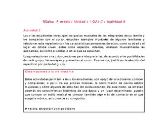 Artes Musicales 1 medio-Unidad 1-OA1;7-Actividad 5 Artes Musicales 1 medio-Unidad 1-OA1;7-Actividad 5