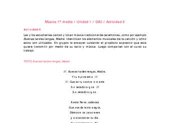Artes Musicales 1 medio-Unidad 1-OA3-Actividad 6 Artes Musicales 1 medio-Unidad 1-OA3-Actividad 6