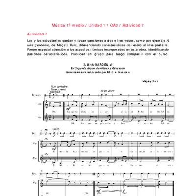 Artes Musicales 1 medio-Unidad 1-OA3-Actividad 7 Artes Musicales 1 medio-Unidad 1-OA3-Actividad 7