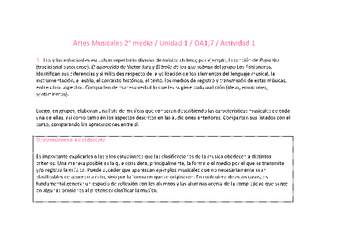 Artes Musicales 2 medio-Unidad 1-OA1;7-Actividad 1 Artes Musicales 2 medio-Unidad 1-OA1;7-Actividad 1