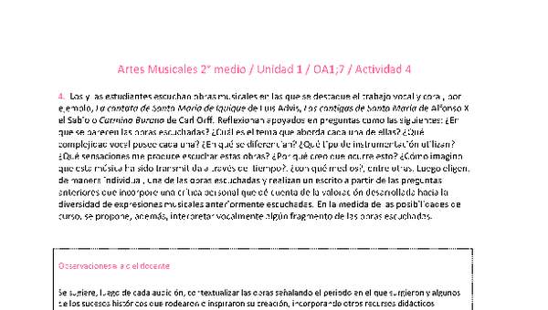 Artes Musicales 2 medio-Unidad 1-OA1;7-Actividad 4 Artes Musicales 2 medio-Unidad 1-OA1;7-Actividad 4