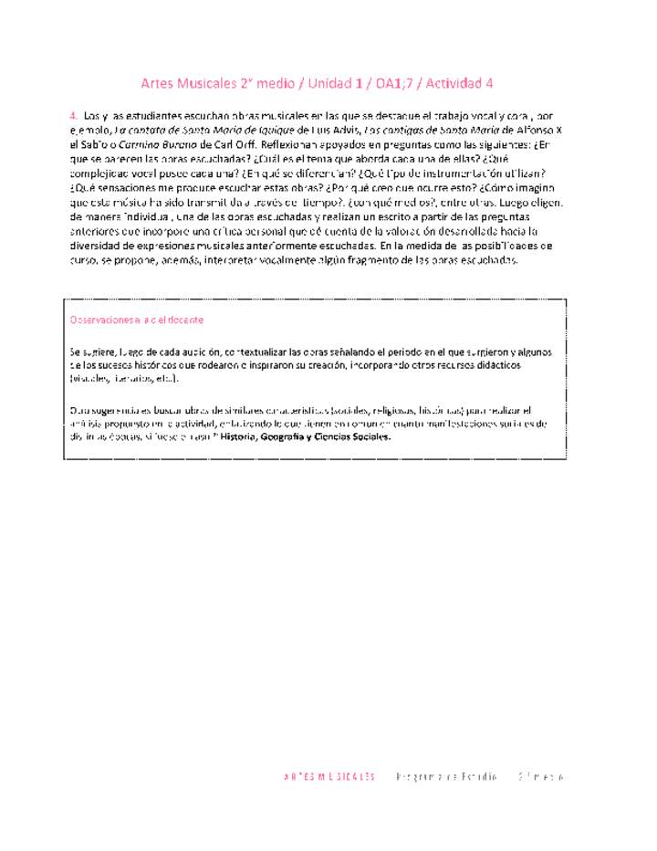 Artes Musicales 2 medio-Unidad 1-OA1;7-Actividad 4 Artes Musicales 2 medio-Unidad 1-OA1;7-Actividad 4