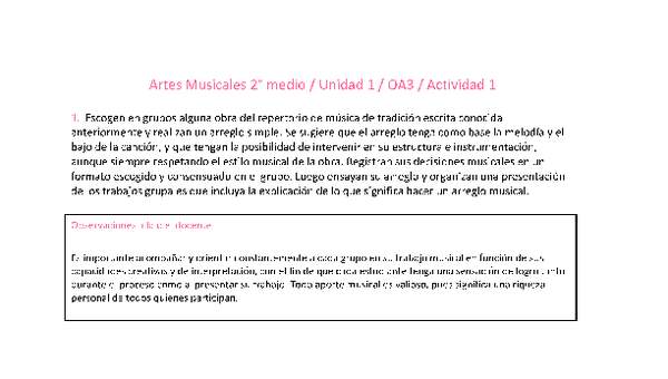 Artes Musicales 2 medio-Unidad 1-OA3-Actividad 1 Artes Musicales 2 medio-Unidad 1-OA3-Actividad 1