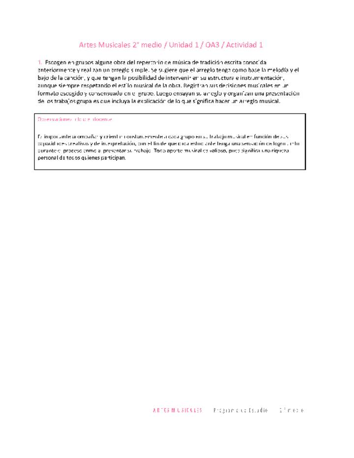 Artes Musicales 2 medio-Unidad 1-OA3-Actividad 1 Artes Musicales 2 medio-Unidad 1-OA3-Actividad 1